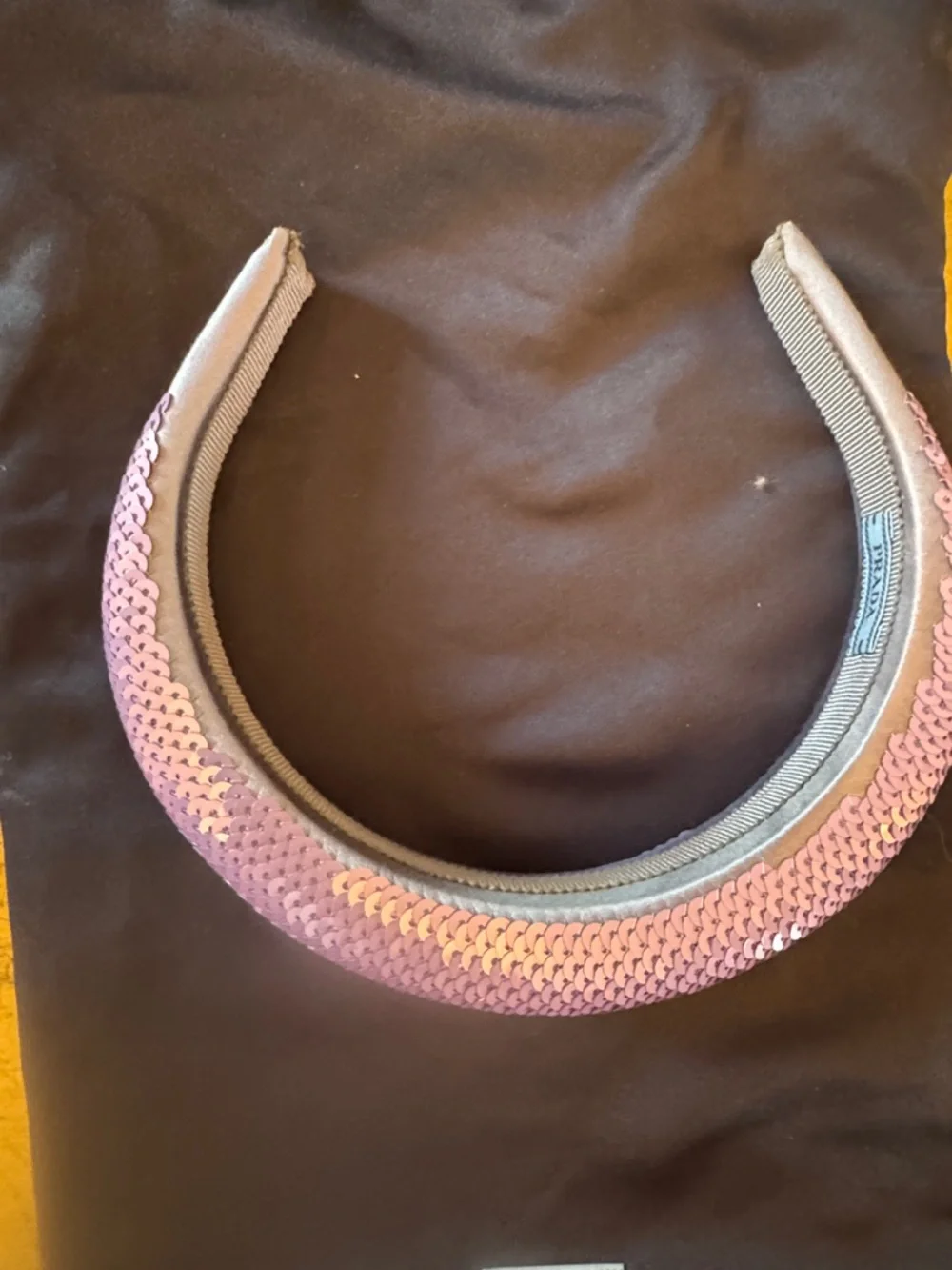 Prada Purple Sequin Logo Headband - Picture 2 of 3